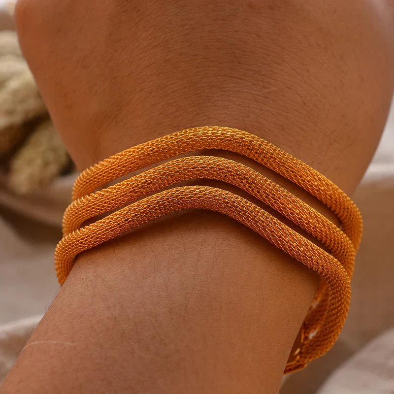Gold Plated Bangles Luxury Arabic Wedding Bracelet - Tophatter Daily Deals